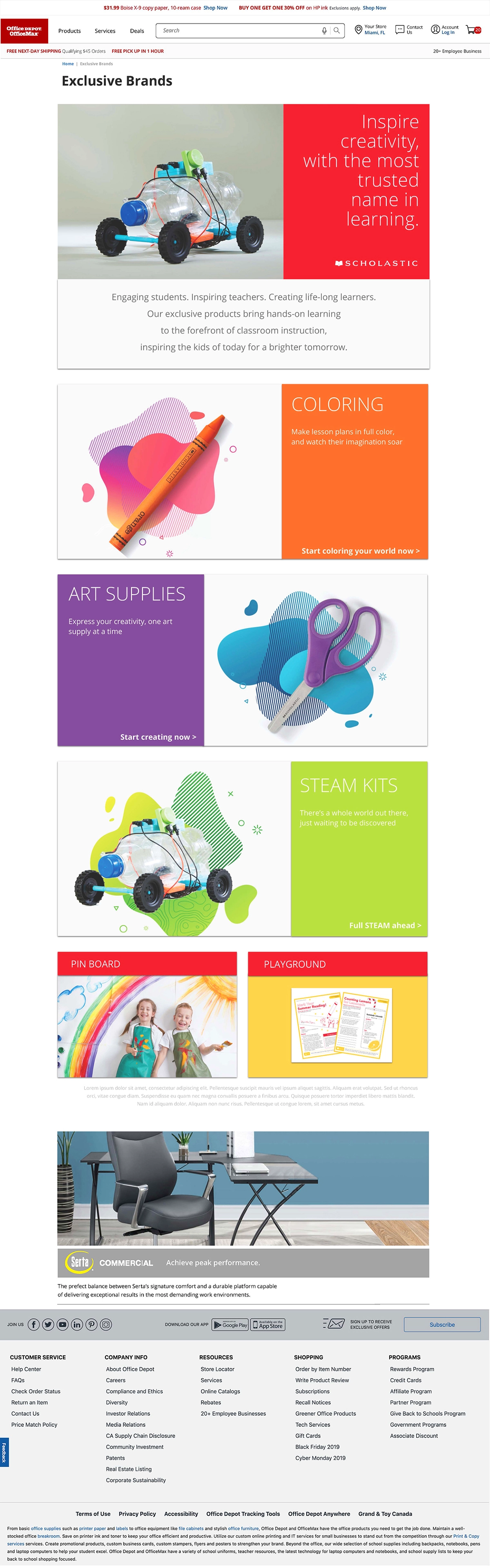 Office Depot | Scholastic and Juku | Website Design UX/UI